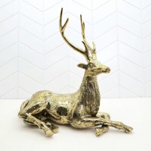 Bronze Deer Sculpture Gold Art Decoration