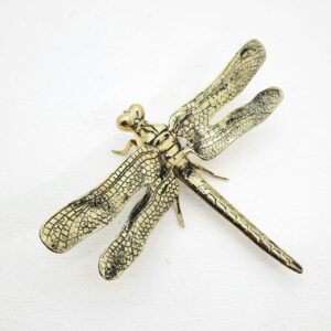 Bronze Dragonfly Sculpture Gold Art Decoration